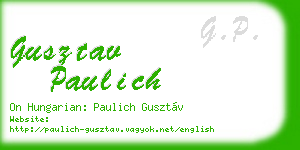 gusztav paulich business card